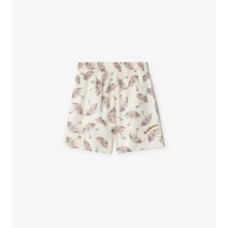 Baumwollshorts mit Regenschirm-Motiv