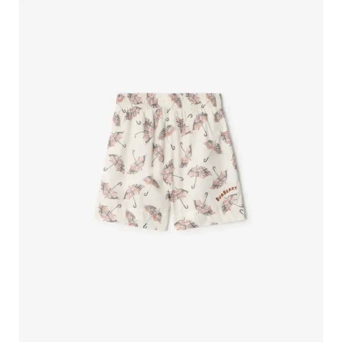 Baumwollshorts mit Regenschirm-Motiv