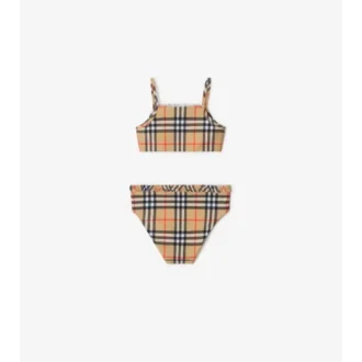 Bikini mit Rüschenbesatz und Karomuster