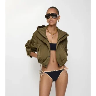 Bikini-Slip mit Karobordüre