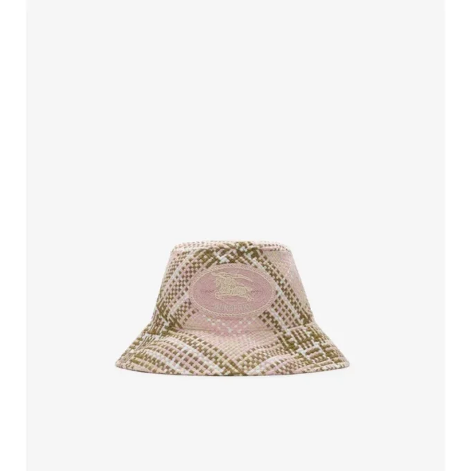 Bucket-Hut mit Raffia-Optik und Ritter-Stempel