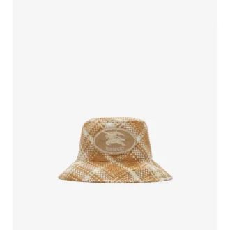 Bucket-Hut mit Raffia-Optik und Ritter-Stempel