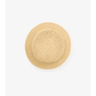 Bucket-Hut mit Raffia-Optik und Ritter-Stempel
