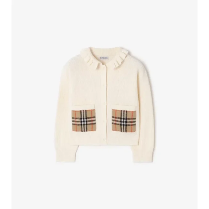 Cardigan aus Baumwollmischung mit Karomuster