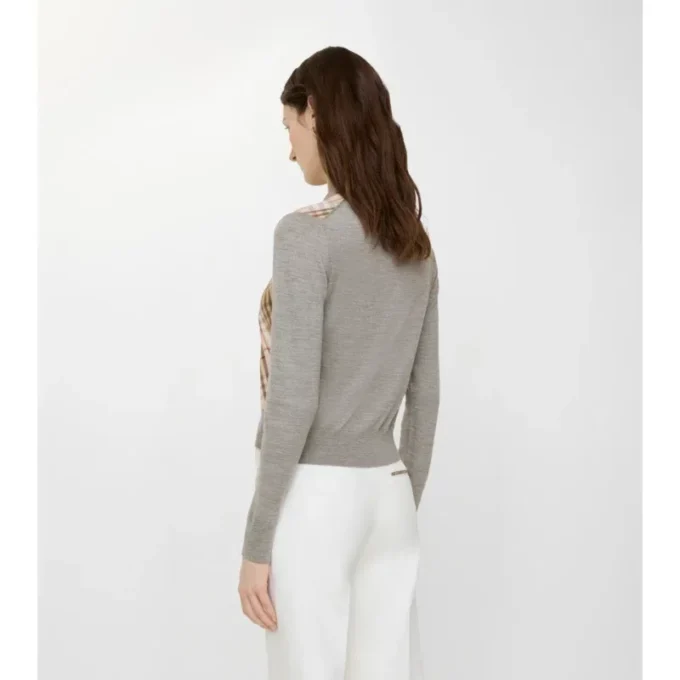 Cardigan aus Wolle und Seide mit Karomuster