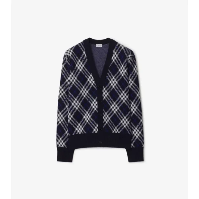 Cardigan aus Wollmischung mit Karomuster