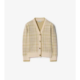 Cardigan aus Wollmischung mit Metallic-Karomuster