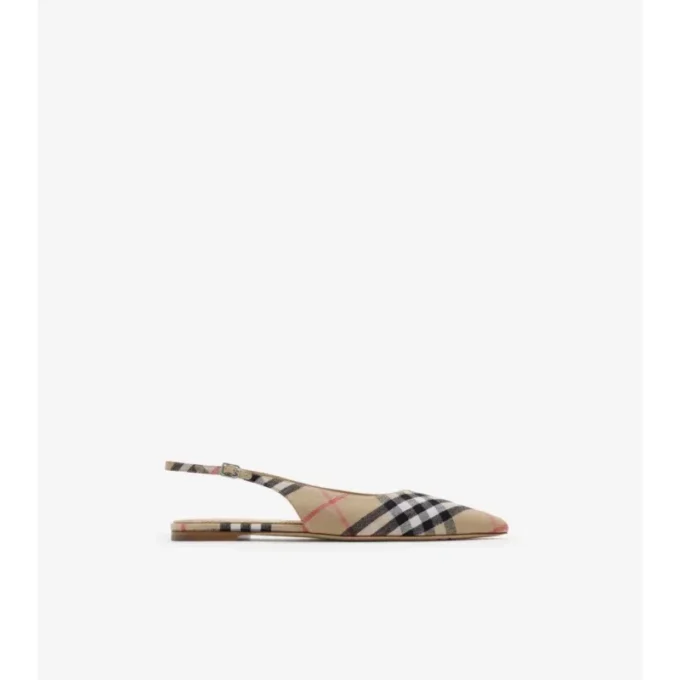 Check Dame Slingback Ballerinas 