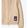 Check Label Baumwoll-Hoodie mit Reißverschluss
