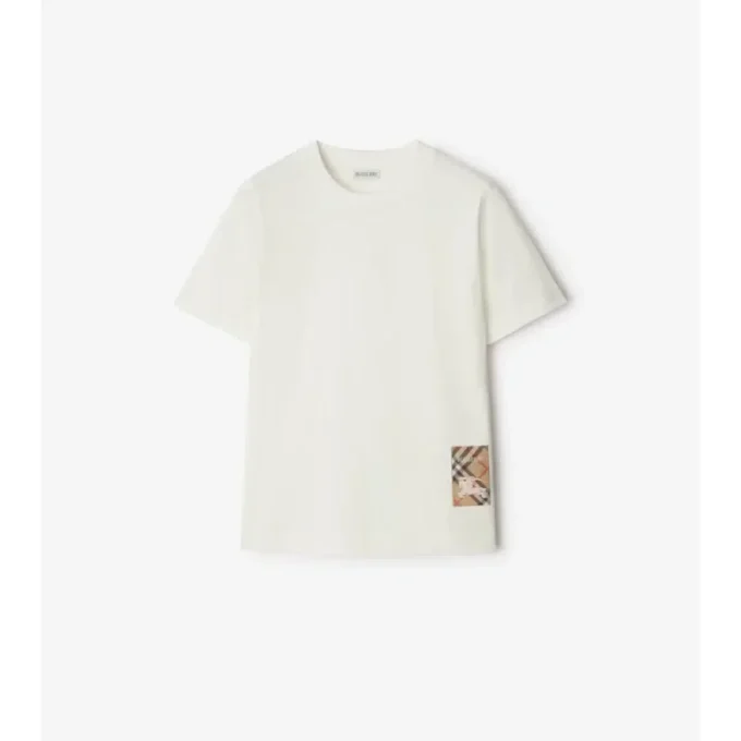 Check Label Baumwoll-T-Shirt