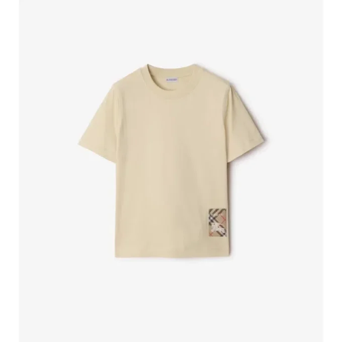 Check Label Baumwoll-T-Shirt