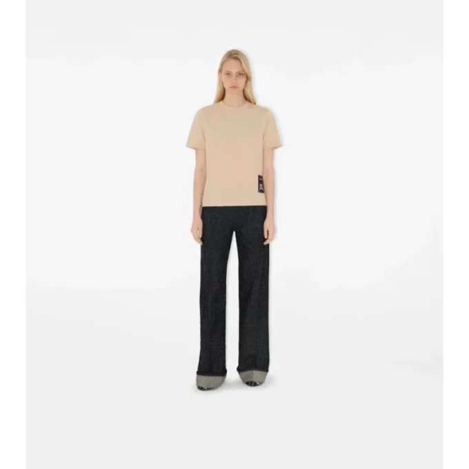 Check Label Baumwoll-T-Shirt