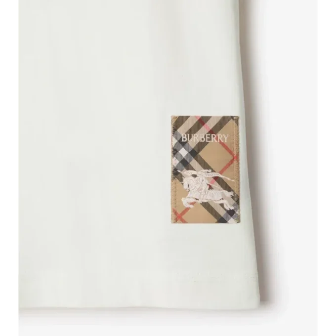 Check Label Baumwoll-T-Shirt