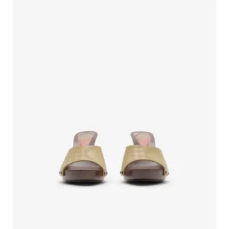 Check Leather Potter Mules 