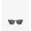 Check-Sonnenbrille mit rundem Rahmen