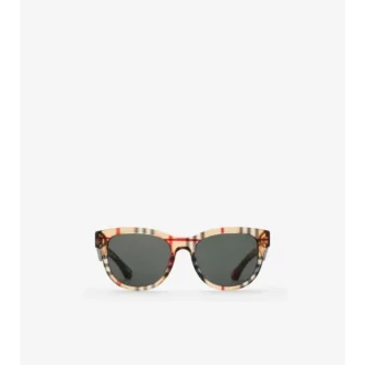 Check-Sonnenbrille mit rundem Rahmen