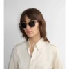 Check-Sonnenbrille mit rundem Rahmen