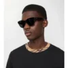 Check-Sonnenbrille mit rundem Rahmen