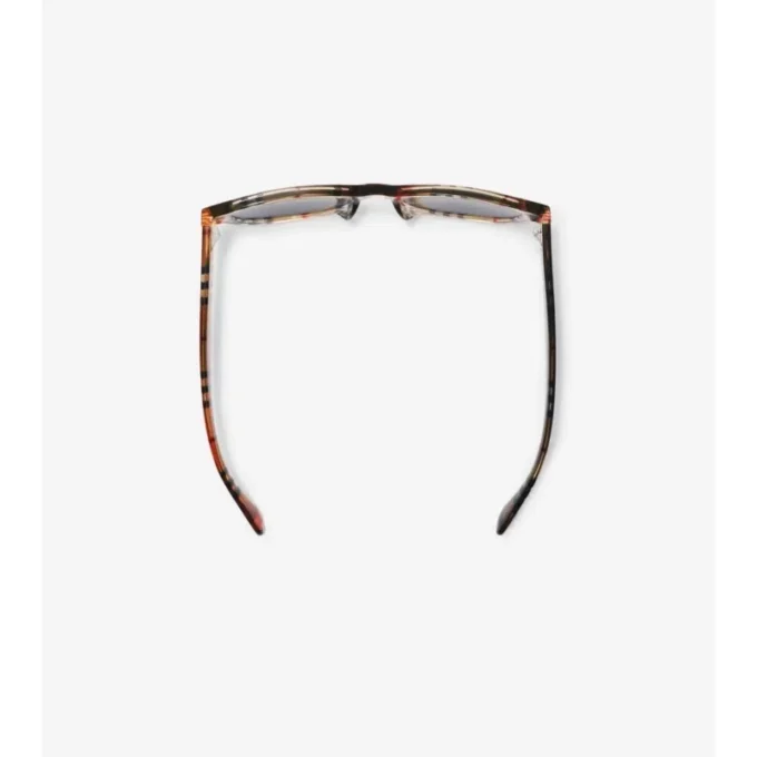 Check-Sonnenbrille mit rundem Rahmen