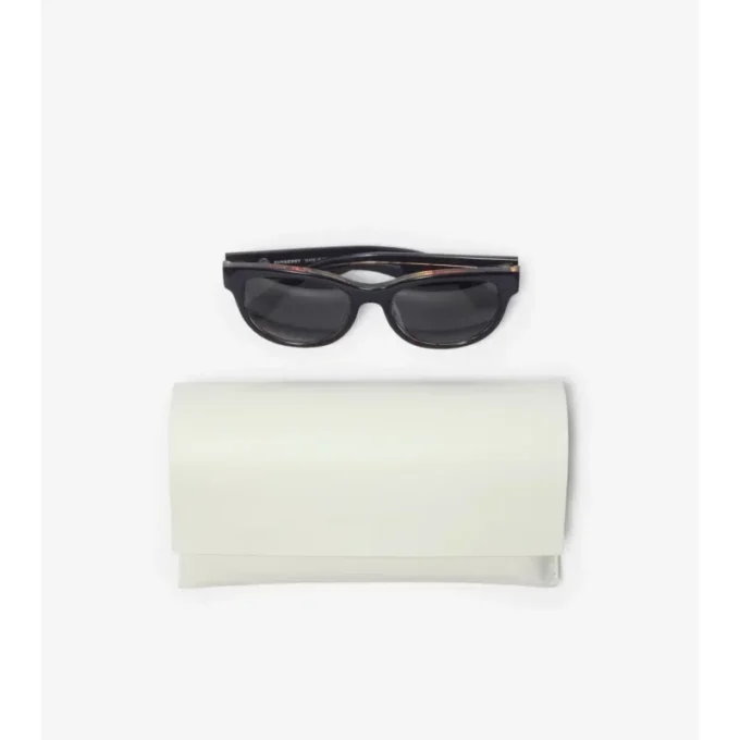 Check-Sonnenbrille mit rundem Rahmen
