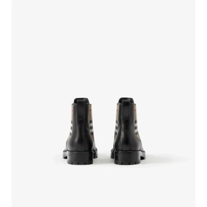 Chelsea-Stiefel mit Karomuster-Einsätzen