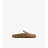 Clogs aus Wildleder mit Karomuster