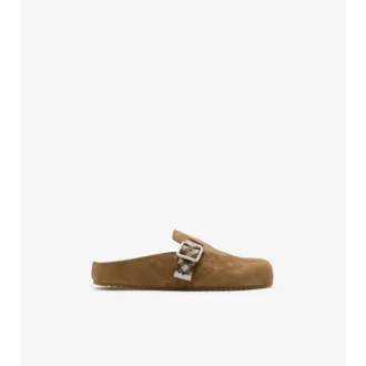 Clogs aus Wildleder mit Karomuster