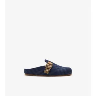 Clogs „Urchin“ aus Denim mit Karomuster