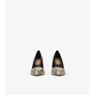 Dame High Pumps aus Leder mit Python-Print 