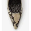 Dame High Pumps aus Leder mit Python-Print 
