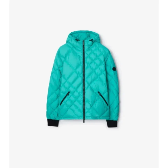 Doversgreen-Daunenjacke aus Nylon mit Karomuster