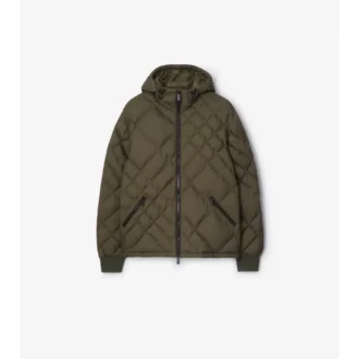 Doversgreen-Daunenjacke aus Nylon mit Karomuster