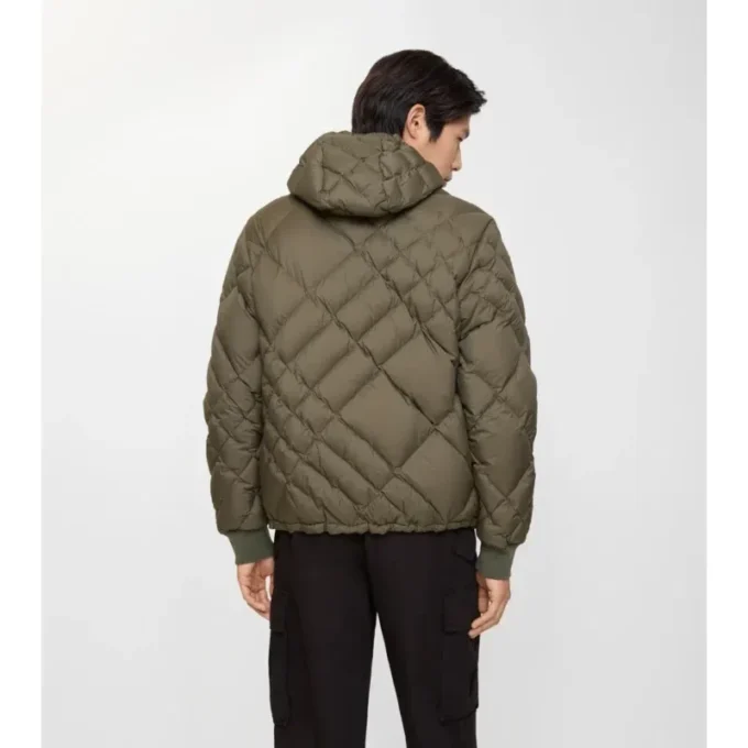 Doversgreen-Daunenjacke aus Nylon mit Karomuster