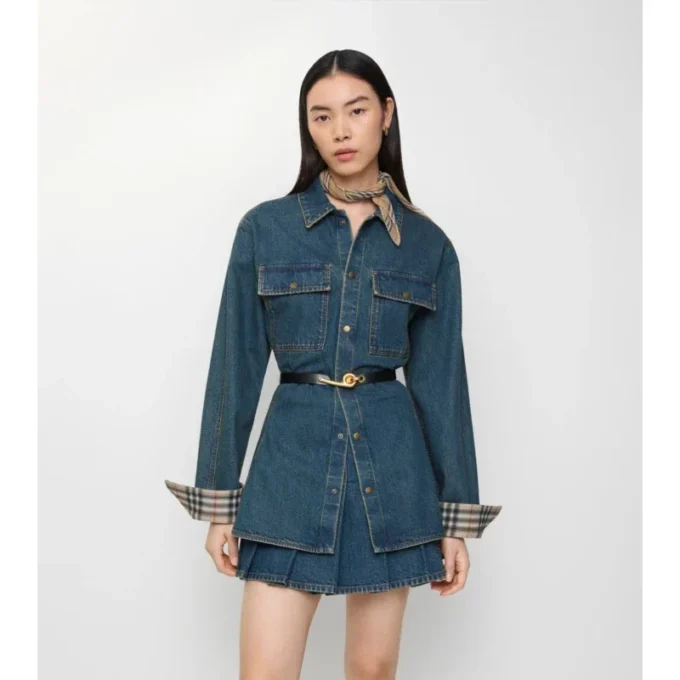 Fit-and-Flare-Denim-Hemd