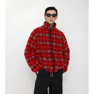 Fleece aus Woll-Kaschmir-Mischung mit Karomuster