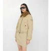 Gabardine-Jacke mit Lammfellkragen