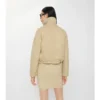 Gabardine-Jacke mit Lammfellkragen
