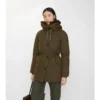 Gabardine-Parka mit Lammfellbesatz