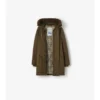Gabardine-Parka mit Lammfellbesatz