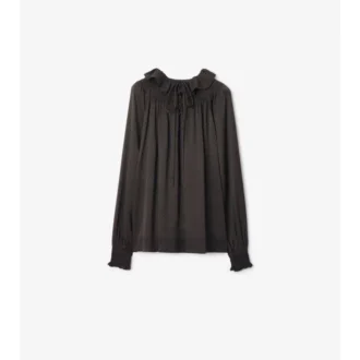 Geometrische Seidenbluse