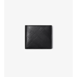 Geprägte Karomuster-Brieftasche
