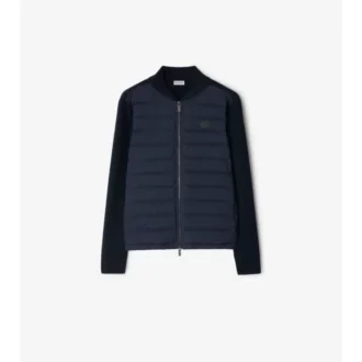Gesteppte Jacke aus Nylon und Wolle