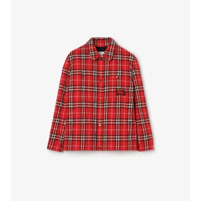 Gesteppte Jacke aus Wollflanell mit Karomuster