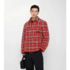 Gesteppte Jacke aus Wollflanell mit Karomuster