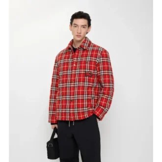 Gesteppte Jacke aus Wollflanell mit Karomuster