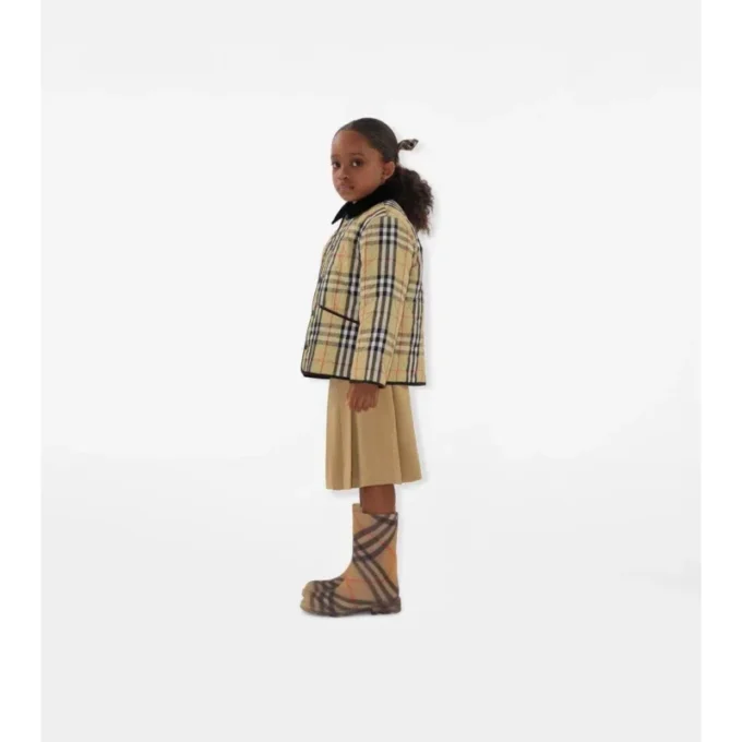 Gesteppte Nylon-Barn-Jacke mit Karomuster