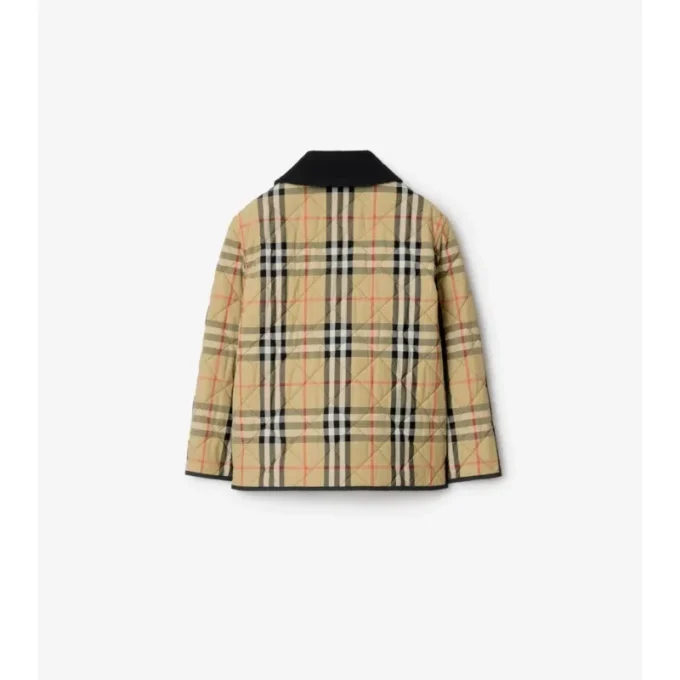 Gesteppte Nylon-Barn-Jacke mit Karomuster
