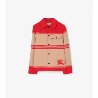 Gestreifte Jacke aus Wolle und Nylon