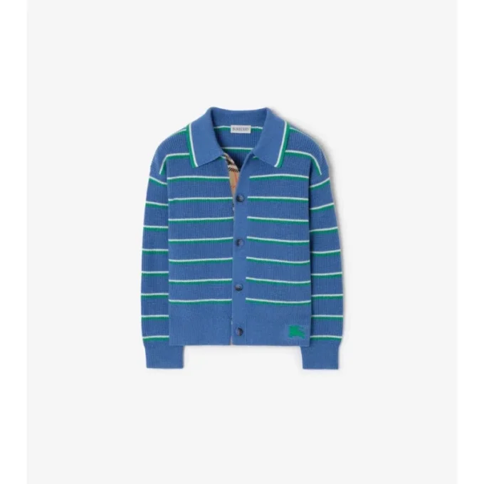 Gestreifter Cardigan aus Baumwollwolle