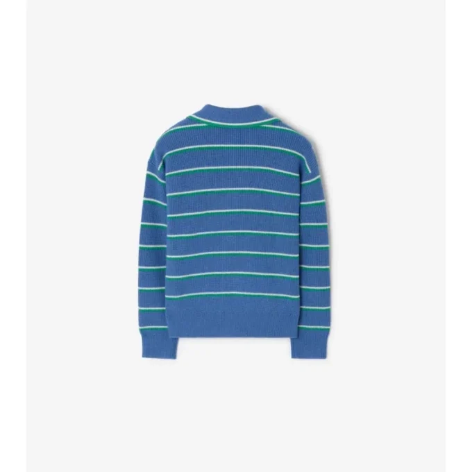 Gestreifter Cardigan aus Baumwollwolle